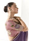 Dusty Lavender Organza Tissue Silk Saree