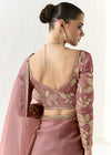 Dusty Rose Organza Tissue Silk Saree