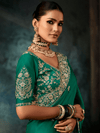 Emerald Green Satin Silk Saree