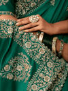 Emerald Green Satin Silk Saree