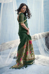 Forest Green Paithani Cotton Silk Saree