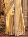 Gold Embroidered Designer Tissue Silk Saree