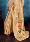 Golden Beige Paithani Tissue Silk Saree