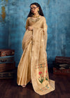 Golden Beige Paithani Tissue Silk Saree