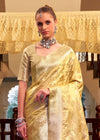 Golden Mustard Banarasi Satin Silk Saree