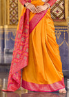 Golden Yellow Banarasi Silk Saree