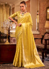 Golden Yellow Banarasi Tissue Silk Saree