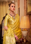 Golden Yellow Banarasi Tissue Silk Saree