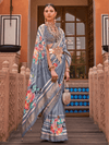 Grey Banarasi Dola Silk Saree