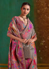 Grey Kashmiri Kani Jamawar Cotton Saree
