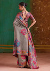 Grey Kashmiri Kani Jamawar Cotton Saree