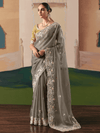 Grey Organza Silk Saree