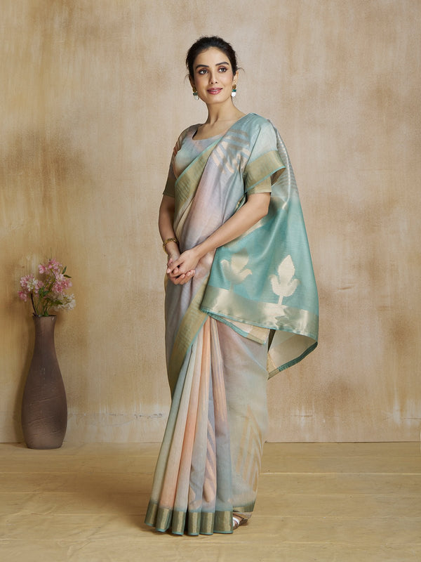 Grey Shade Multicolor Art Silk Digital Printed Saree