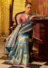 Icy Blue Kanjivaram Silk Saree