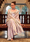 Icy Lavender Banarasi Satin Silk Saree