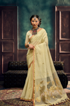Ivory Cream Banarasi Cotton Silk Saree
