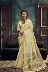 Ivory Cream Banarasi Cotton Silk Saree