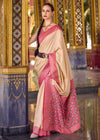 Ivory Cream Banarasi Silk Saree