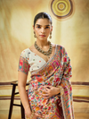 Ivory Cream Kashmiri Kani Handloom Cotton Silk Saree