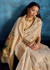 Ivory Cream Paithani Tissue Silk Saree