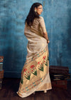 Ivory Cream Paithani Tissue Silk Saree