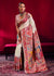 Ivory Kashmiri Pashmina Silk Saree