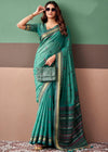 Jade Green Woven Designer Cotton Saree