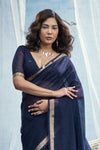 Midnight Navy Paithani Cotton Silk Saree