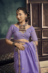 Lavender Banarasi Cotton Silk Saree
