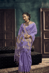 Lavender Banarasi Cotton Silk Saree