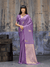 Lavender Banarasi Satin Silk Saree
