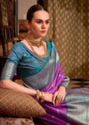Lavender Banarasi Silk Saree