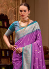 Lavender Banarasi Silk Saree