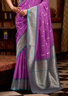 Lavender Banarasi Silk Saree