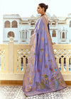 Lavender Blue Banarasi Silk Saree With Contrast Blouse