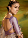 Lavender Grey Tissue Silk Designer Saree