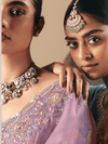 Lavender Organza Silk Saree