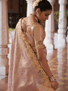 Lavender Pink Banarasi Tissue Silk Saree