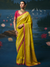 Lemon Yellow Banarasi Dola Silk Saree With Contrast Blouse
