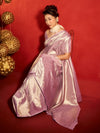 Lilac Banarasi Tissue Silk Saree