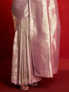 Lilac Banarasi Tissue Silk Saree – border and drape