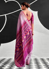 Lilac Purple Woven Designer Linen Cotton Saree