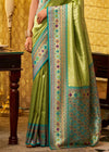 Lime Green Kanjivaram Silk Saree