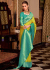 Lime Yellow Banarasi Silk Saree