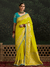 Lime Yellow Designer Banarasi Dola Silk Saree With Golden Zari