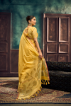 Sunshine Yellow Banarasi Cotton Silk Saree