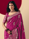 Magenta Banarasi Silk Saree