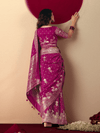 Magenta Banarasi Silk Saree