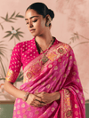 Magenta Bandhani Patola Silk Saree