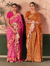 Magenta Bandhani Patola Silk Saree